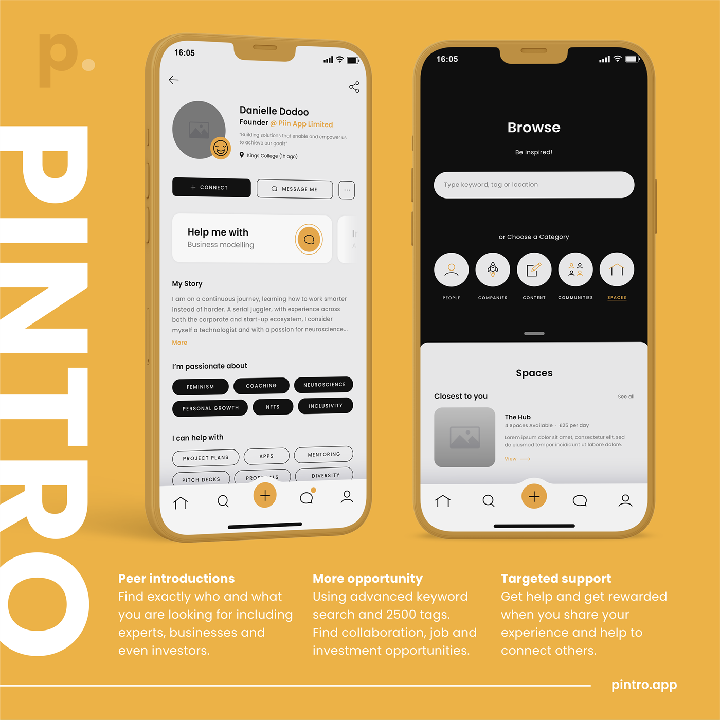 Pintro, the networking app founded by Danielle Dodoo